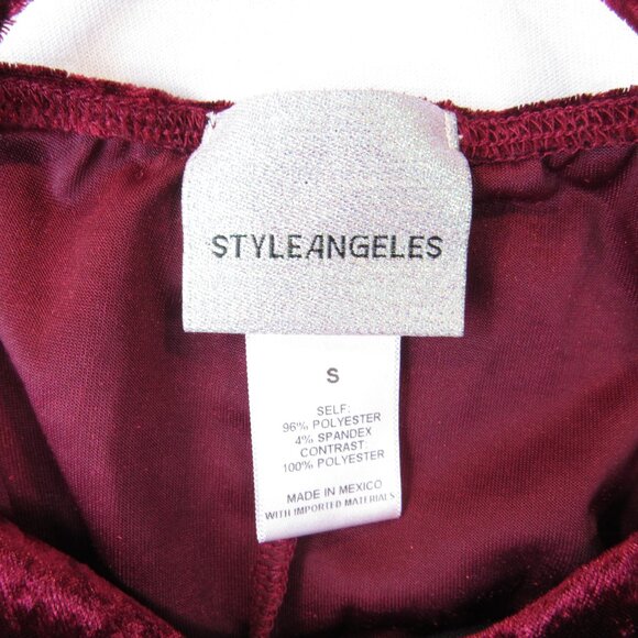StyleAngeles Red Bodysuit Women Size S Velvet - Picture 4 of 7